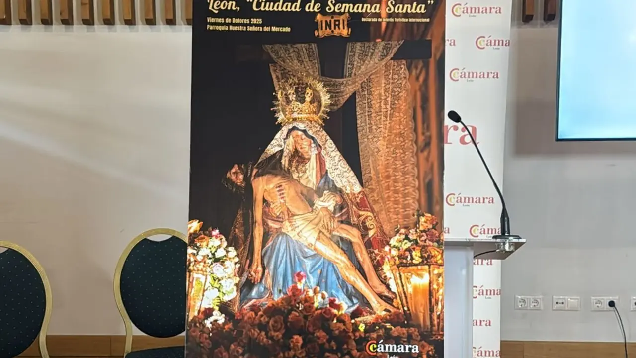 Cartel de la campaña de Semana Santa de León 2025 de la Cámara de Comercio.