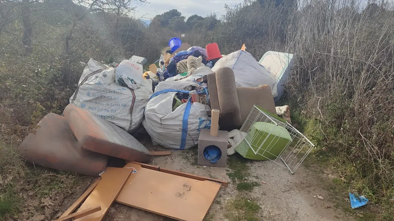 Imagen de los residuos vertidos.