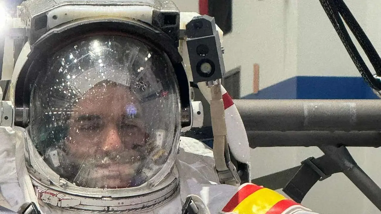 Pablo Álvarez, en el centro de entrenamiento de la Nasa, donde se ha sometido a la décima sesión de preparación para ir al espacio.