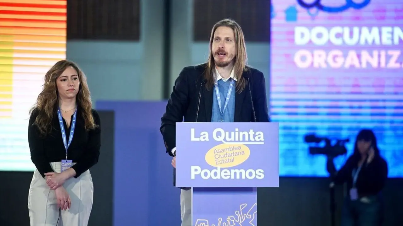 Pablo Fernández durante la primera jornada de La Quinta Asamblea Estatal de Podemos.
