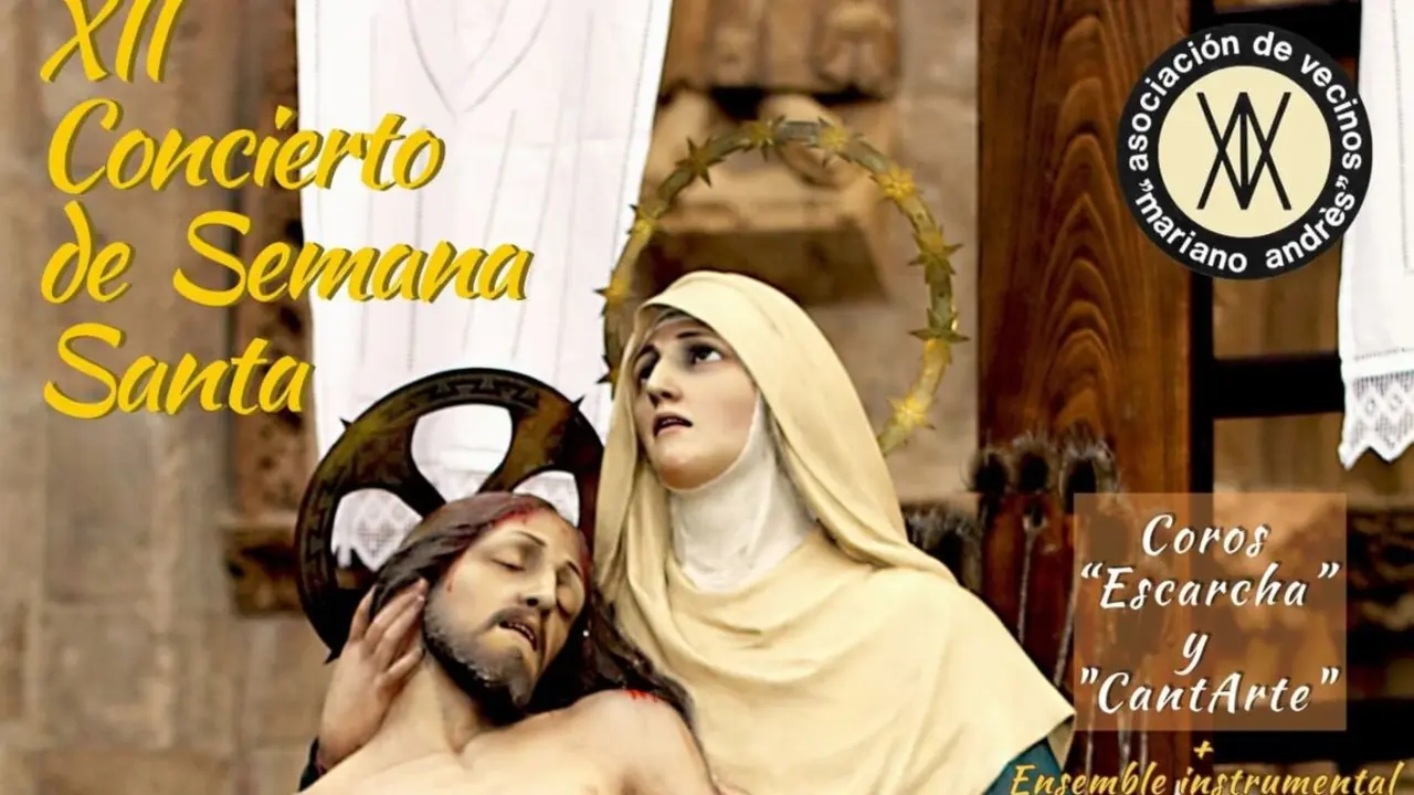 Cartel del XII Concierto de Semana Santa de la Cofradía del Santo Cristo del Desenclavo.