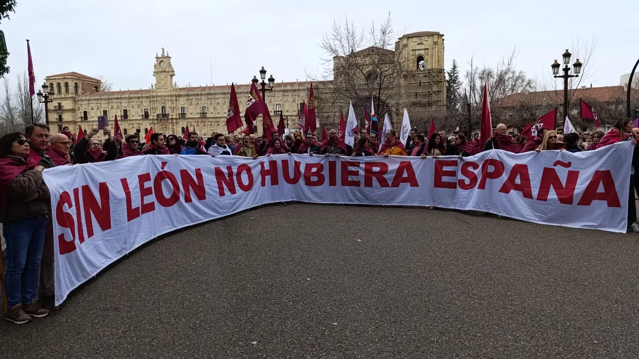 Instante de la manifestación del 16F en León.