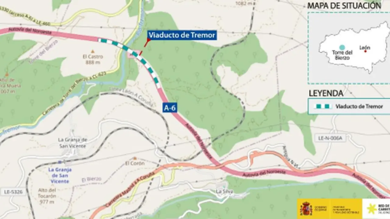 Transportes inicia los trabajos para impermeabilizar la calzada sentido Madrid del viaducto de Tremor.