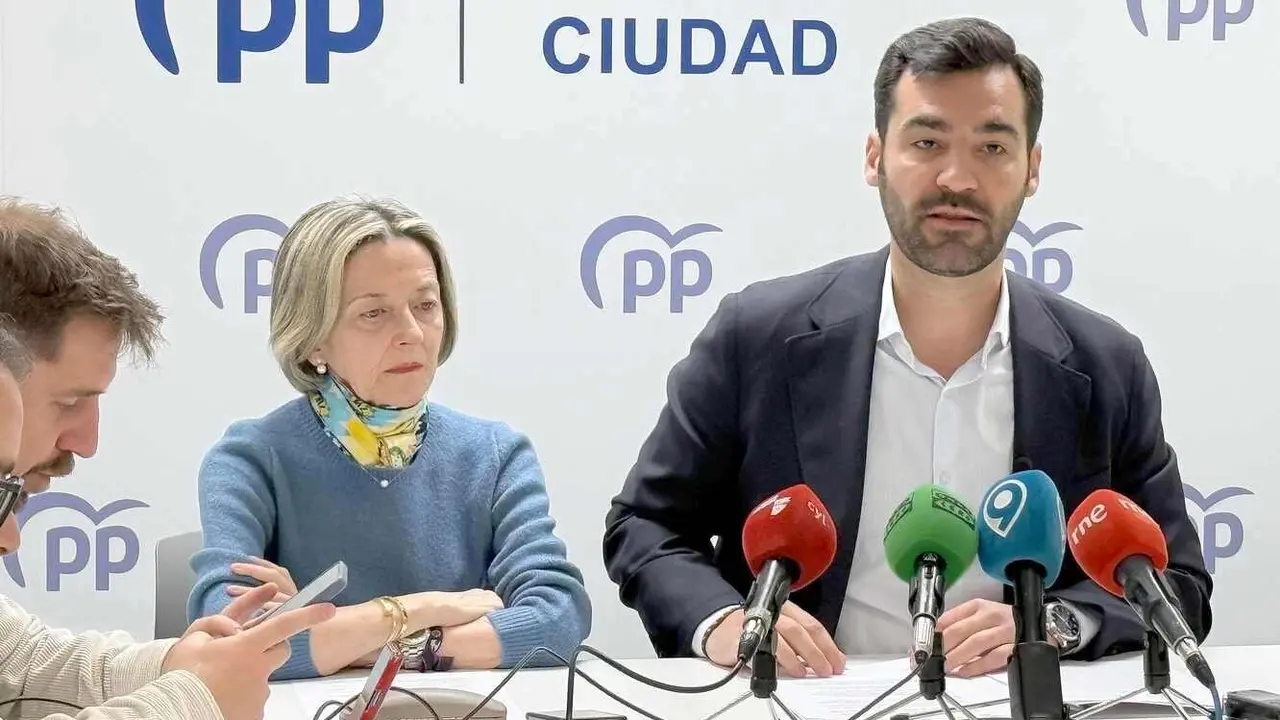 El portavoz popular, David Fernández, interviene durante la rueda de prensa de este jueves.