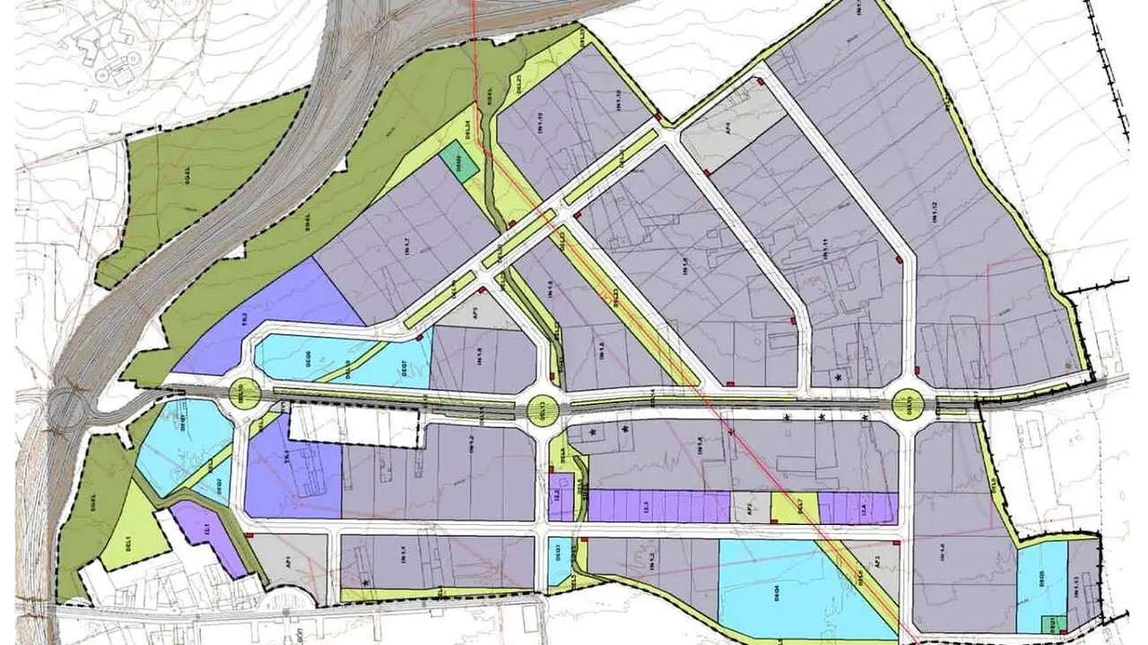 Imagen del plano sobre el que se levantará el Polígono industrial Puente Castro.
