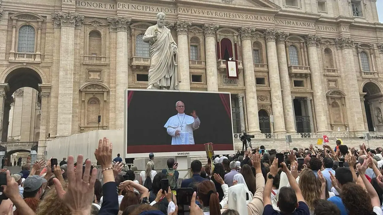 Imagen tomada por Francisco Palmero en la visita que medio centenar de leoneses han hecho este domingo a Roma.