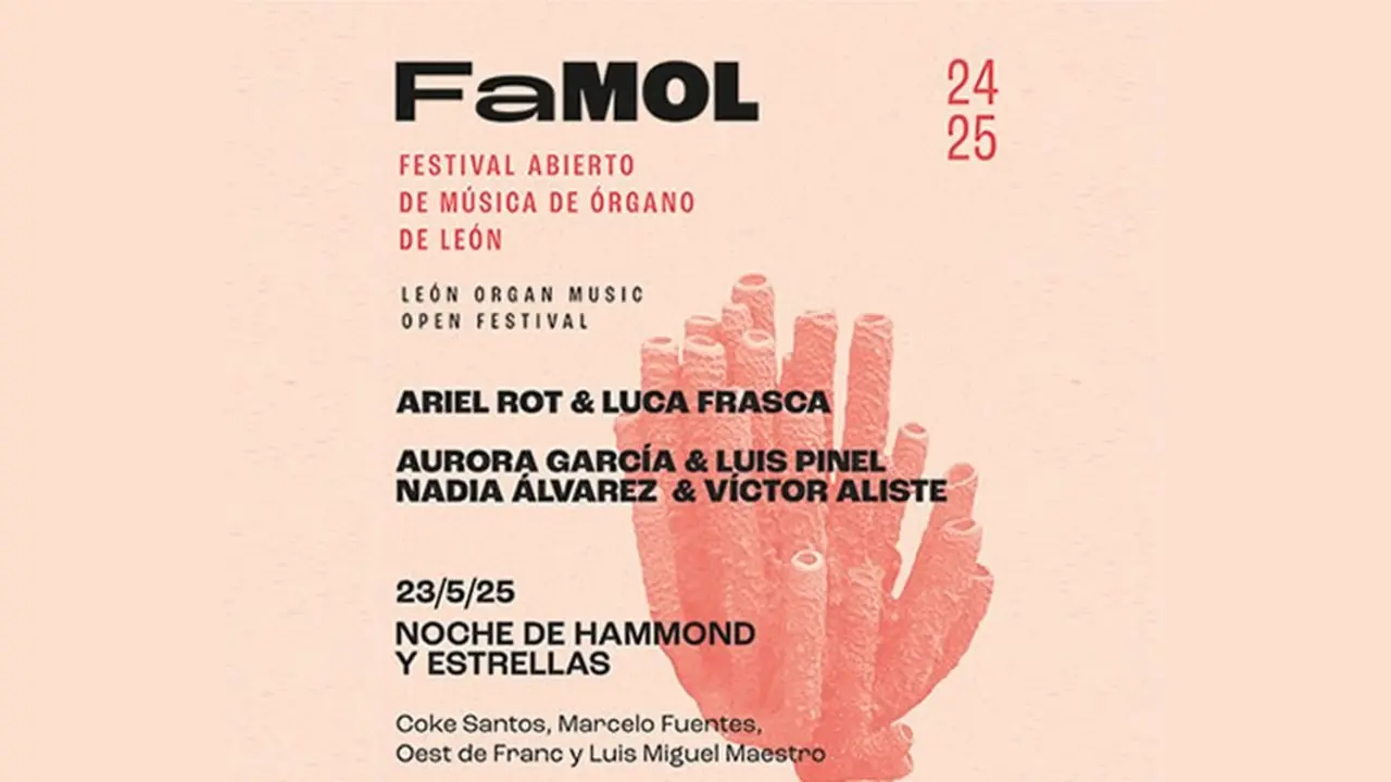 Cartel del concierto 'Noche de Hammond y estrellas', que cerrará el Festival Abierto de Música de Órgano de León