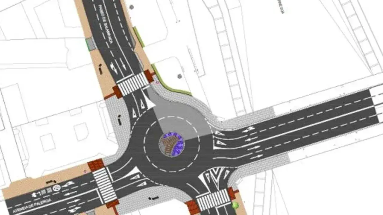 Plano de la futura rotonda junto al Puente de los Leones.