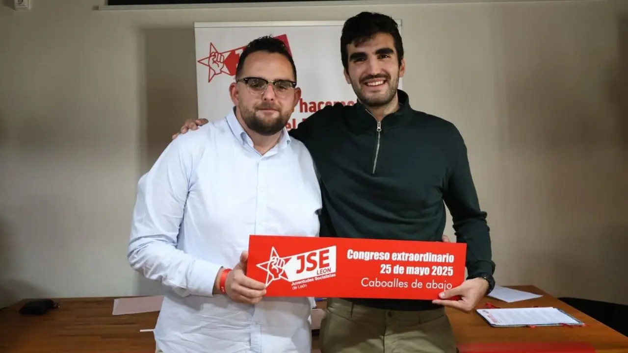 José Manuel Rubio y Alberto Ferrer, en el Congreso de Juventudes Socialistas de León.