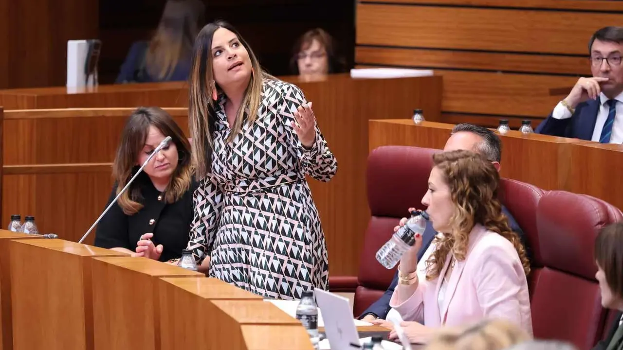 Nuria Rubio, durante el pleno de las Cortes.