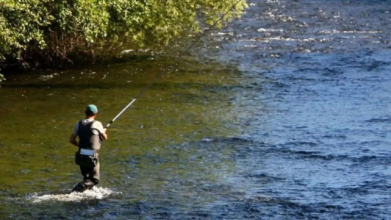 Pesca en un río de León.