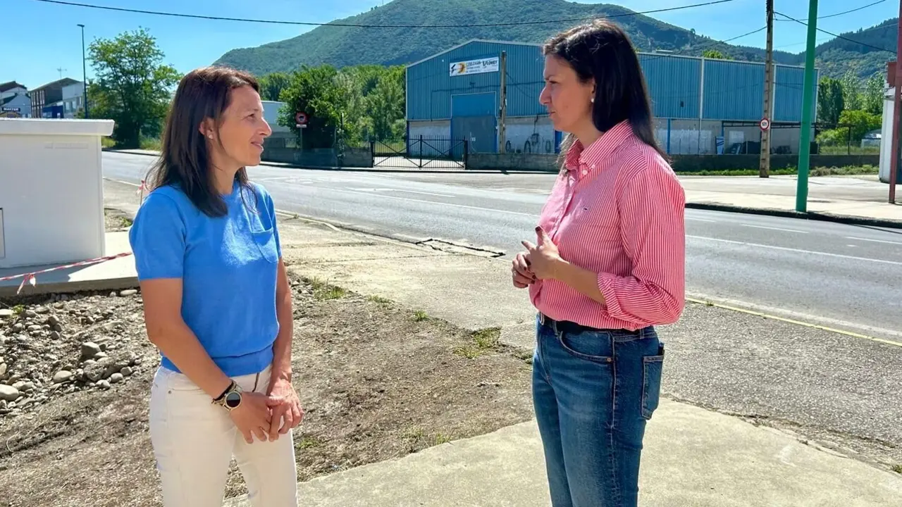 Lidia Coca anuncia el inicio de las obras de la rotonda de acceso a Toral de Merayo.