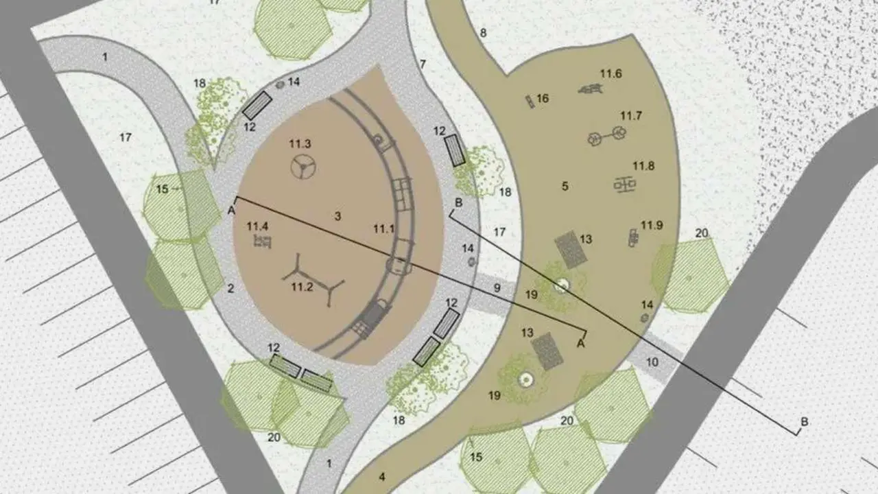 Imagen de una nueva zona verde proyectada en el área y que se enmarca en el planeamiento urbano de desarrollo.