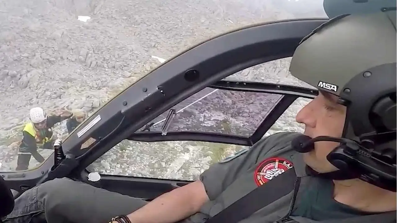 Imagen de un instante del rescate.