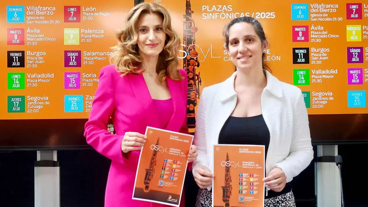 La viceconsejera de Acción Cultural, Mar Sancho, ha presentado el programa ‘Plazas Sinfónicas’ que, por primera vez, se desarrollará de forma conjunta entre la Orquesta Sinfónica de Castilla y León y la OSCyL Joven, con diez conciertos por toda la Comunidad, entre el 6 y el 25 de julio.