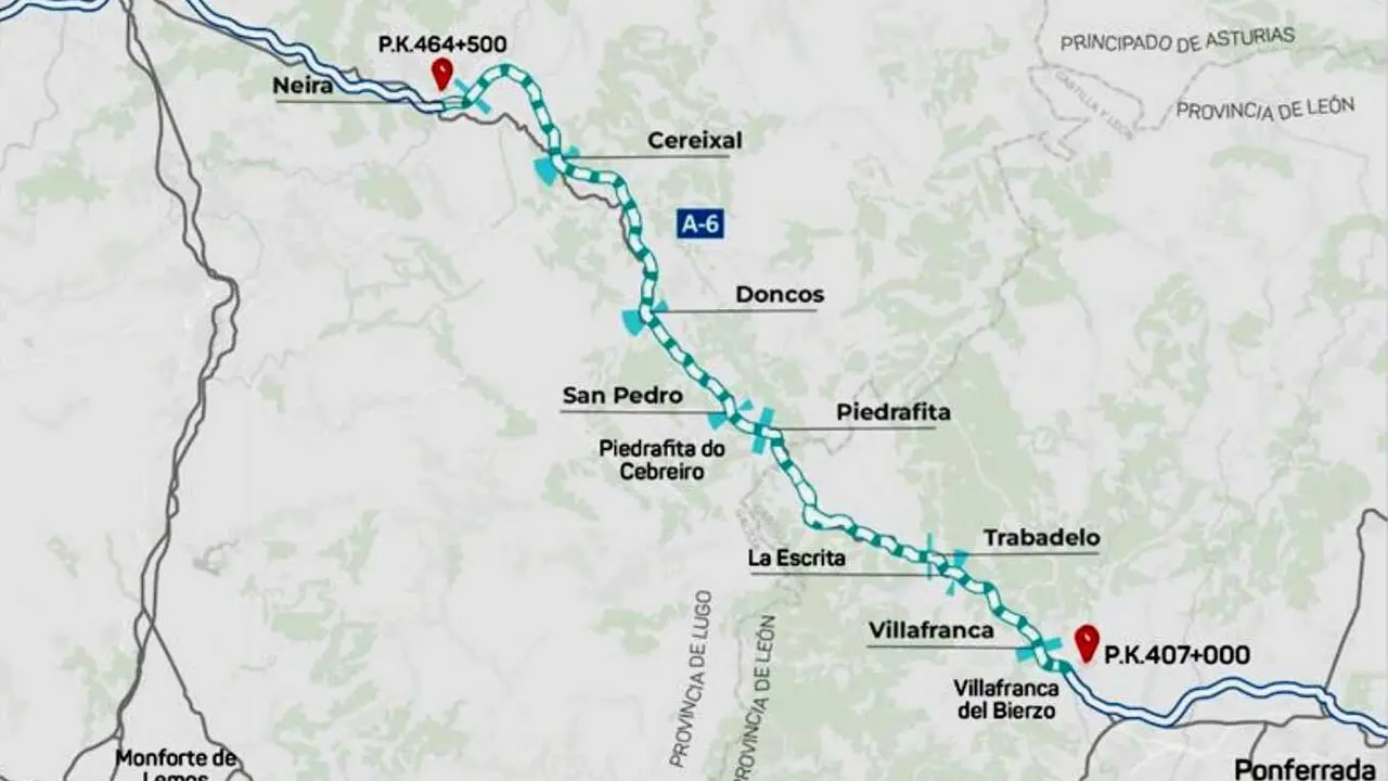 Imagen del área afectada por la renovación de túneles y cortes nocturnos.