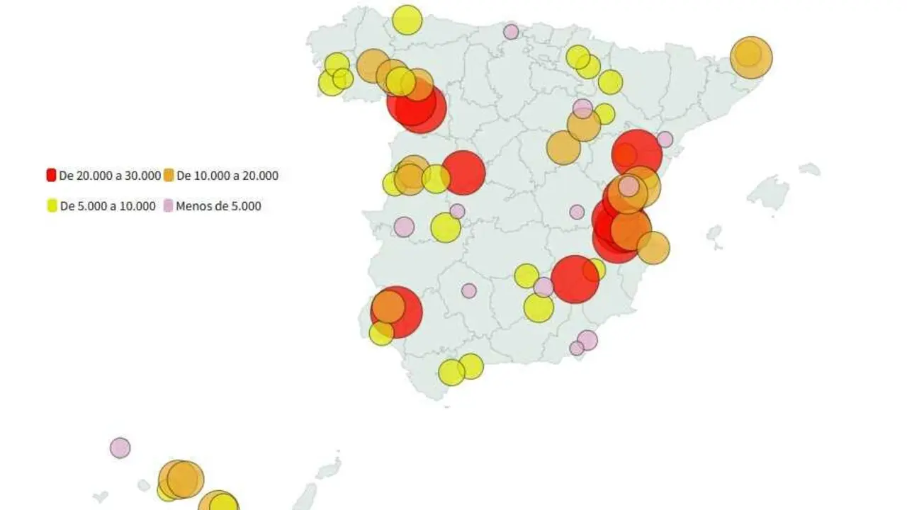 Imagen del mapa del fuego publicado por Heraldo de León.