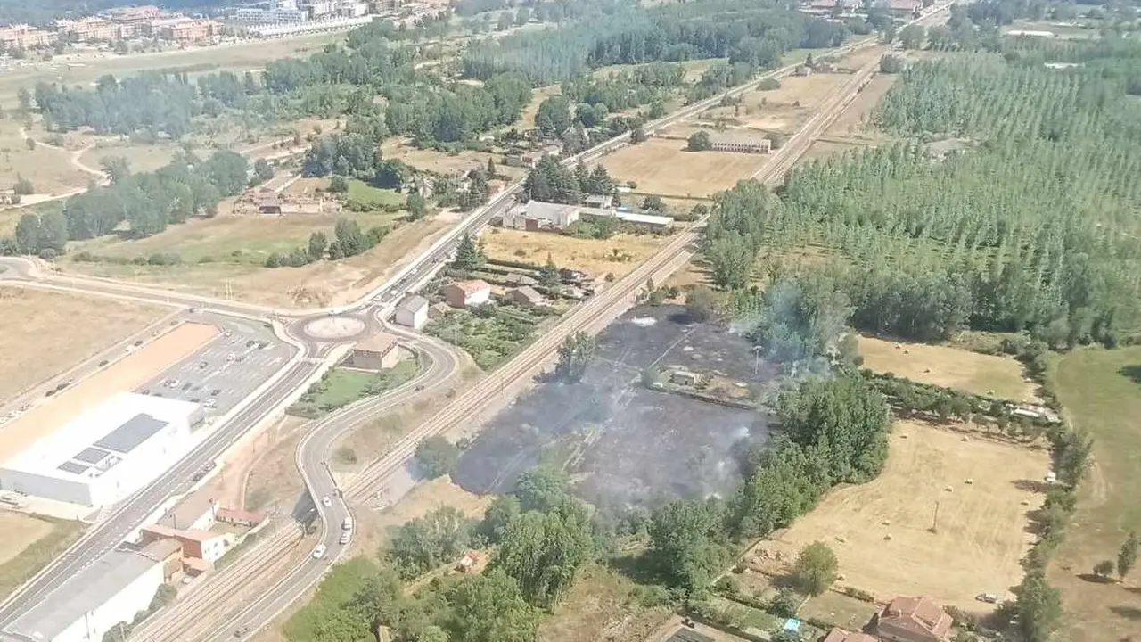 Imagen de la zona afectada por el incendio.