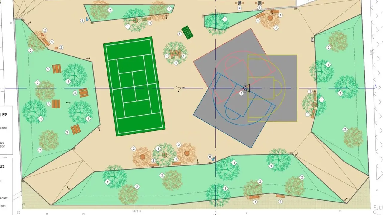 Plano técnico de la planta del nuevo parque de Puente Castro.