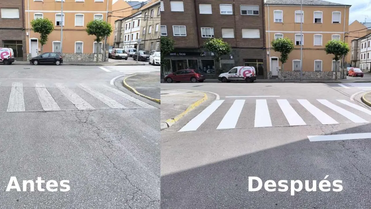 Imagen del antes y el después en la Calle Cádiz.