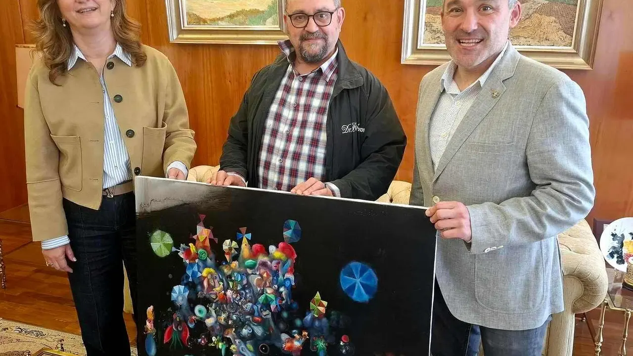 José de León dona a la Universidad leonesa una obra de la serie ‘Las mil y una noches’.