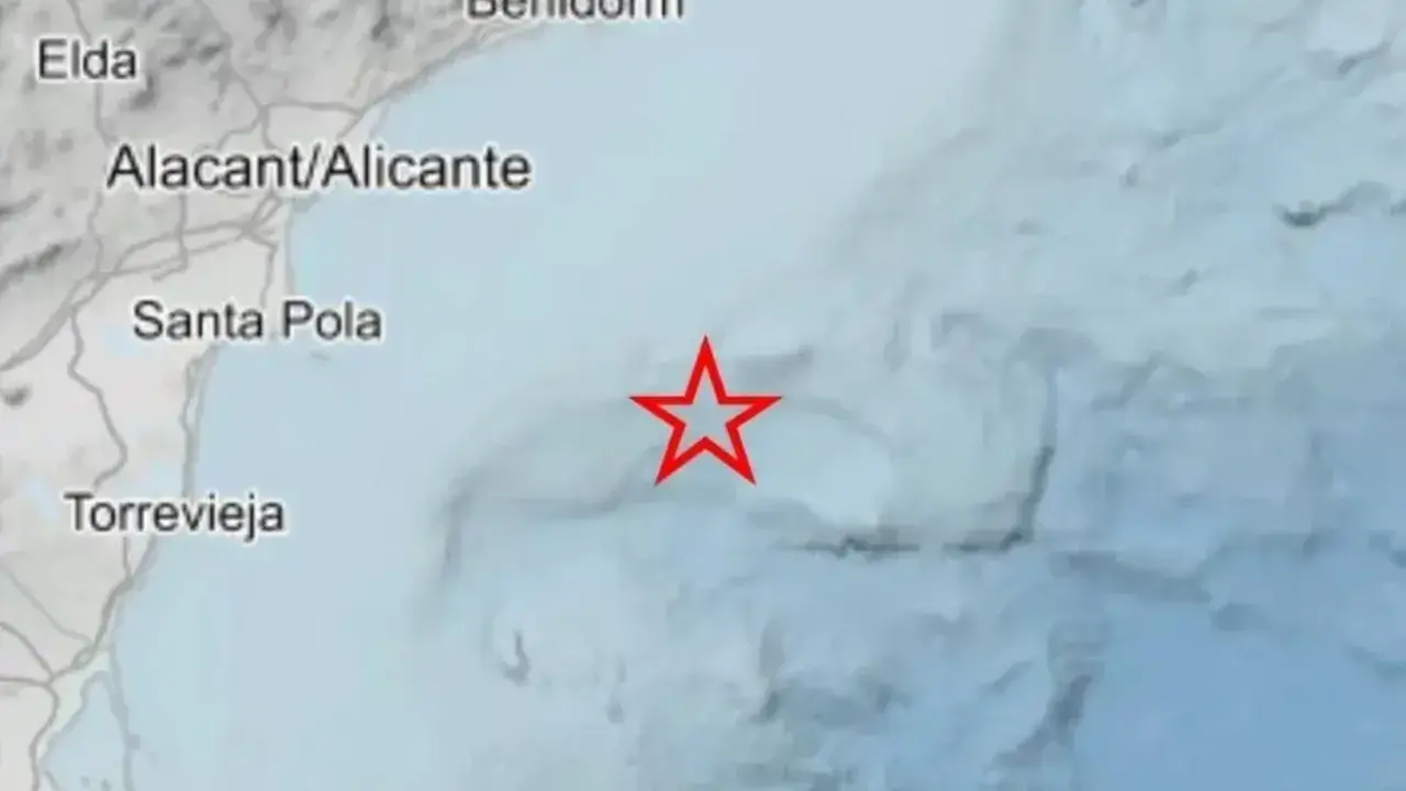 Epicentro de uno de los sismos registrados en la costa alicantina