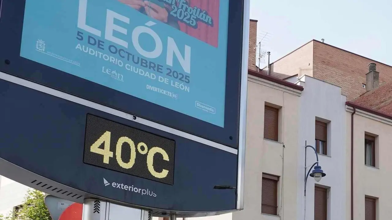 Altas temperaturas en la capital leonesa en la jornada de este miércoles. Foto: Campillo