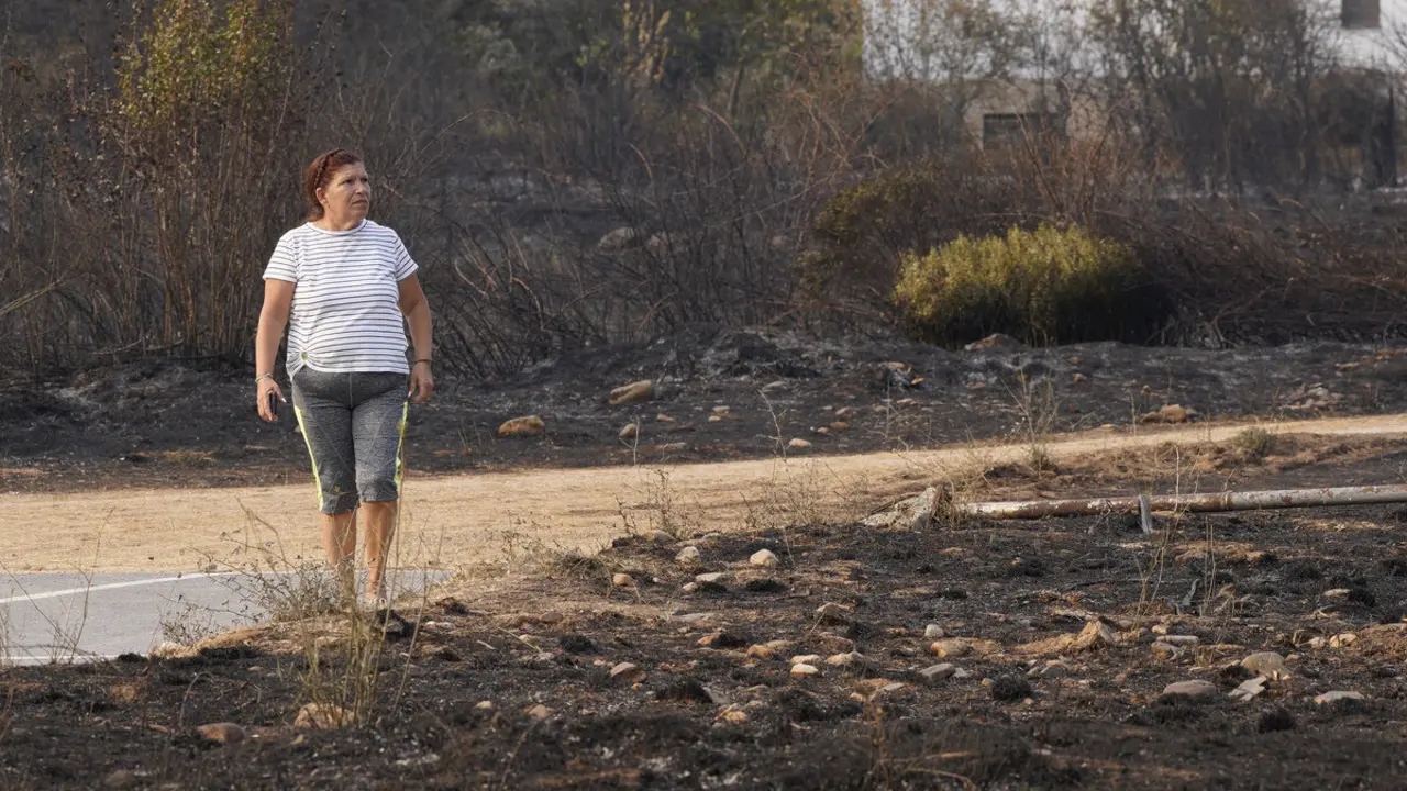 Incendio en Las Médulas. Foto: César Hornija.