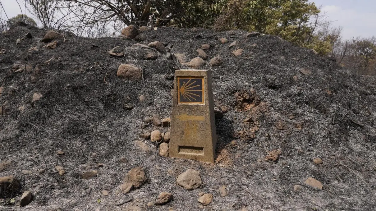 Efectos del incendio en Las Médulas.
