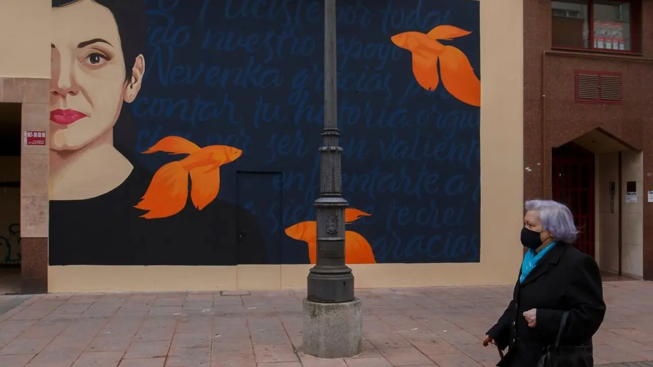 Mural en honor a Nevenka en Ponferrada que ha sido eliminado