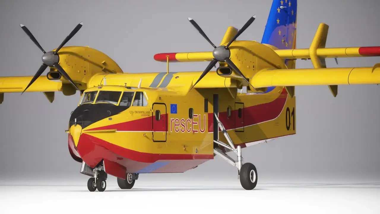 Imagen del avión RescuEU que ahora de desplaza a España para auxiliar en la extinción.