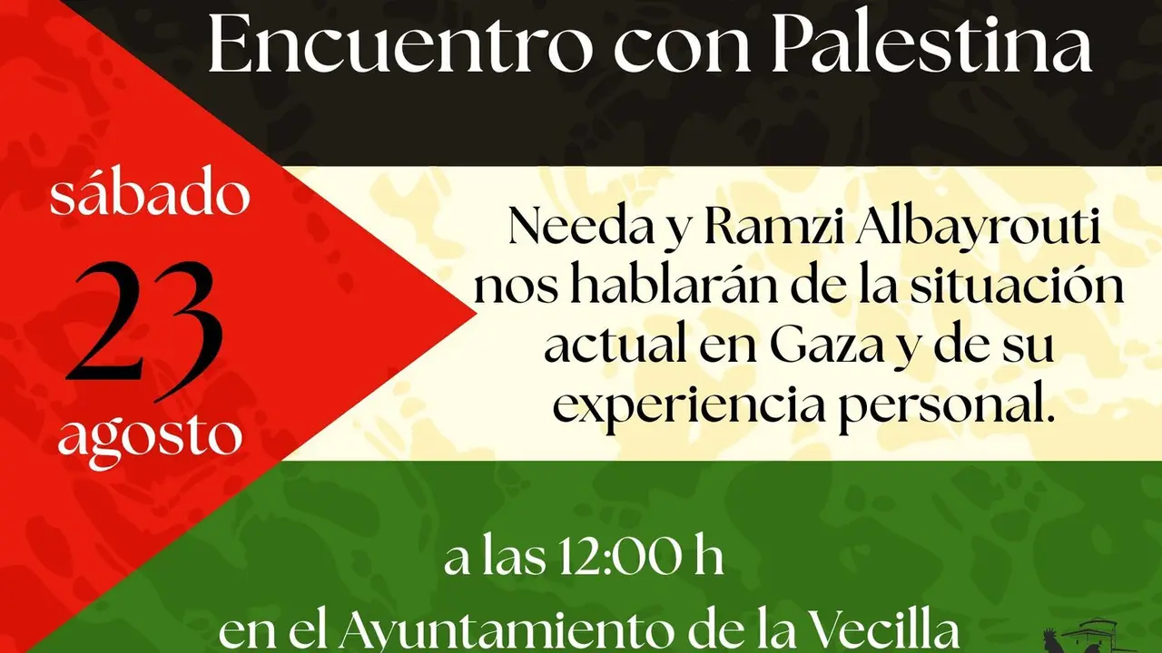 Cartel de la conferencia en La Vecilla.