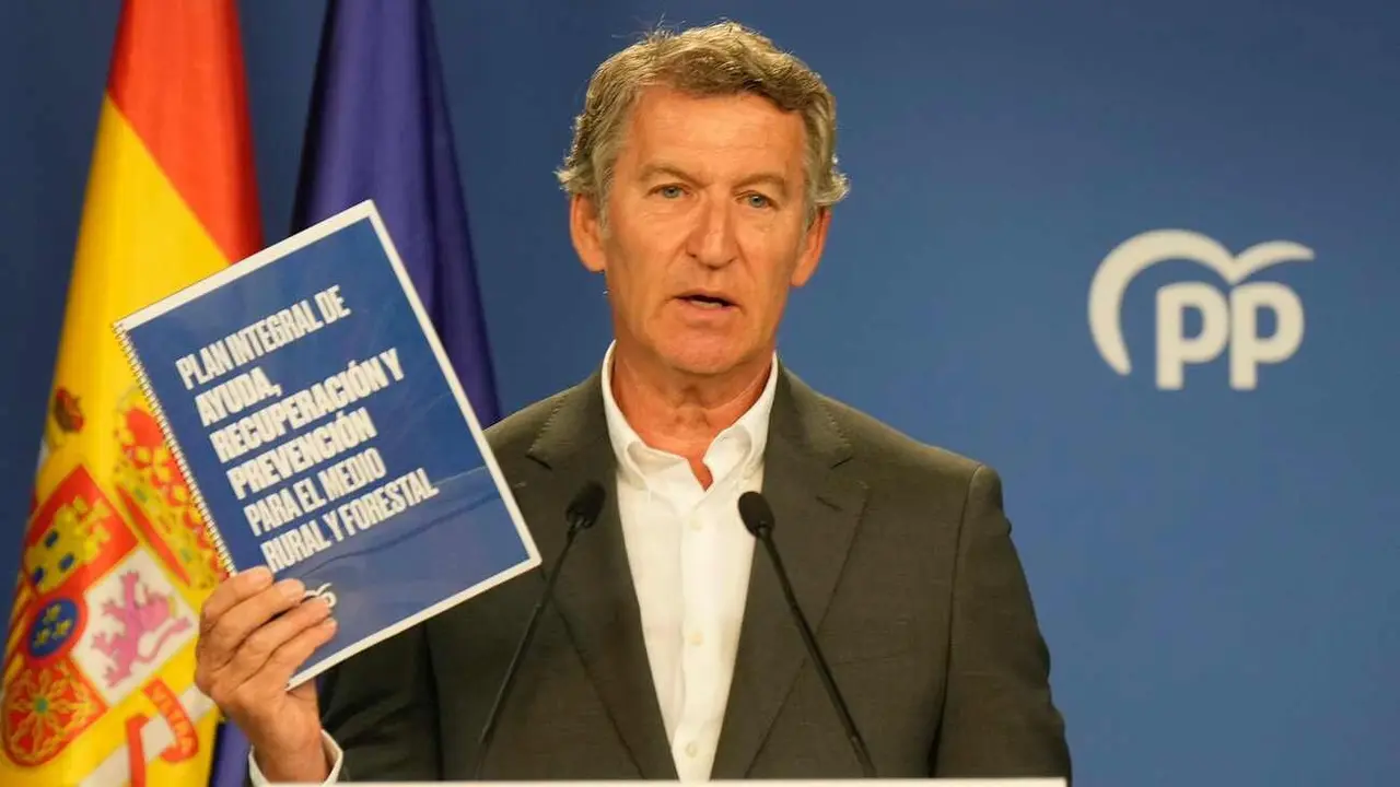 Feijóo, durante la presentación de su paquete de medidas.