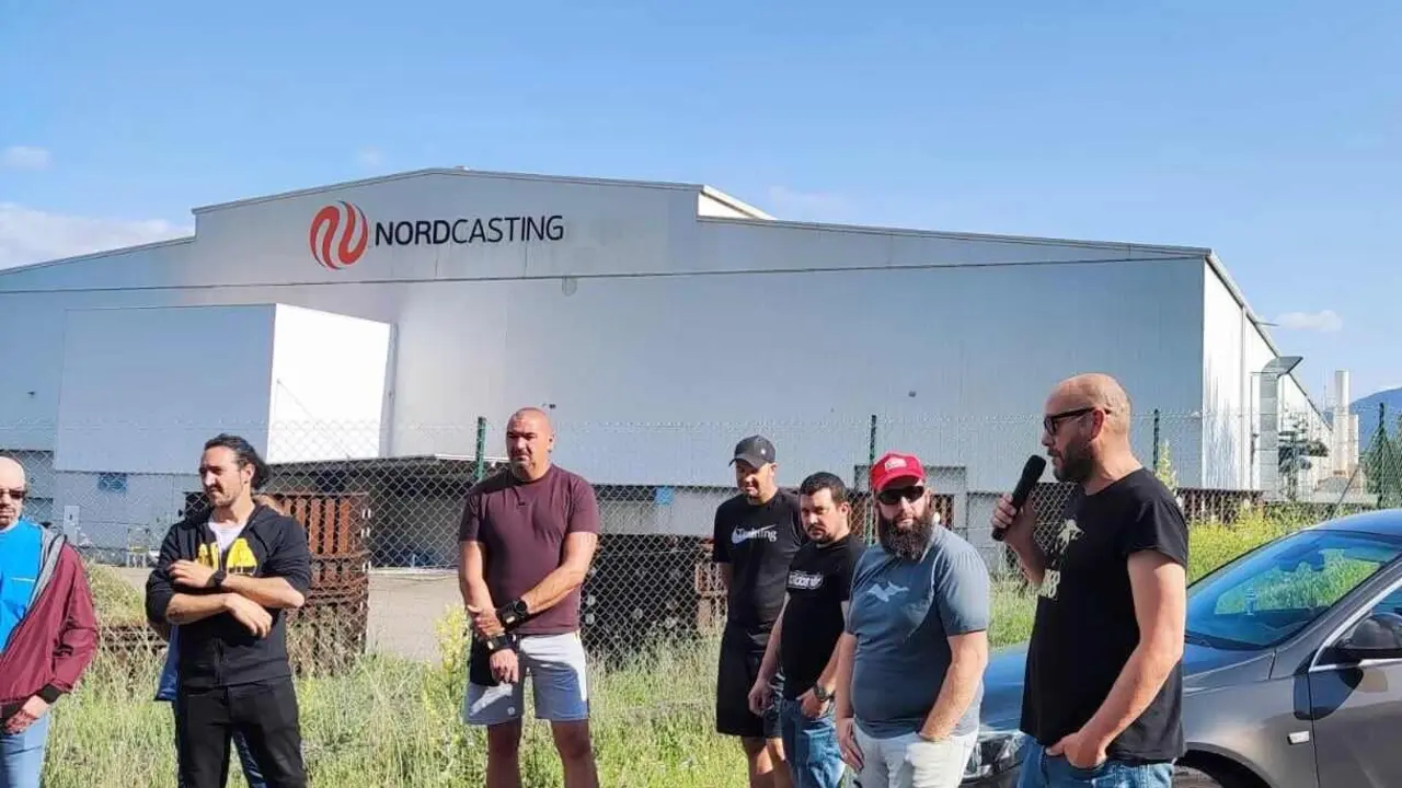 Trabajadores de Nord Casting durante la crisis de 2023.