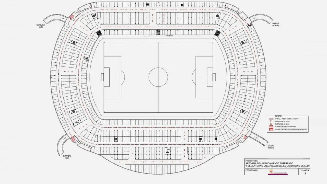 Imagen del aparcamiento subterráneo del estadio Reino de León.