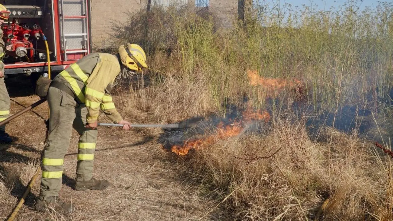 Efectivos de la Junta durante un operativo de lucha contra el fuego. Fotos: Campillo