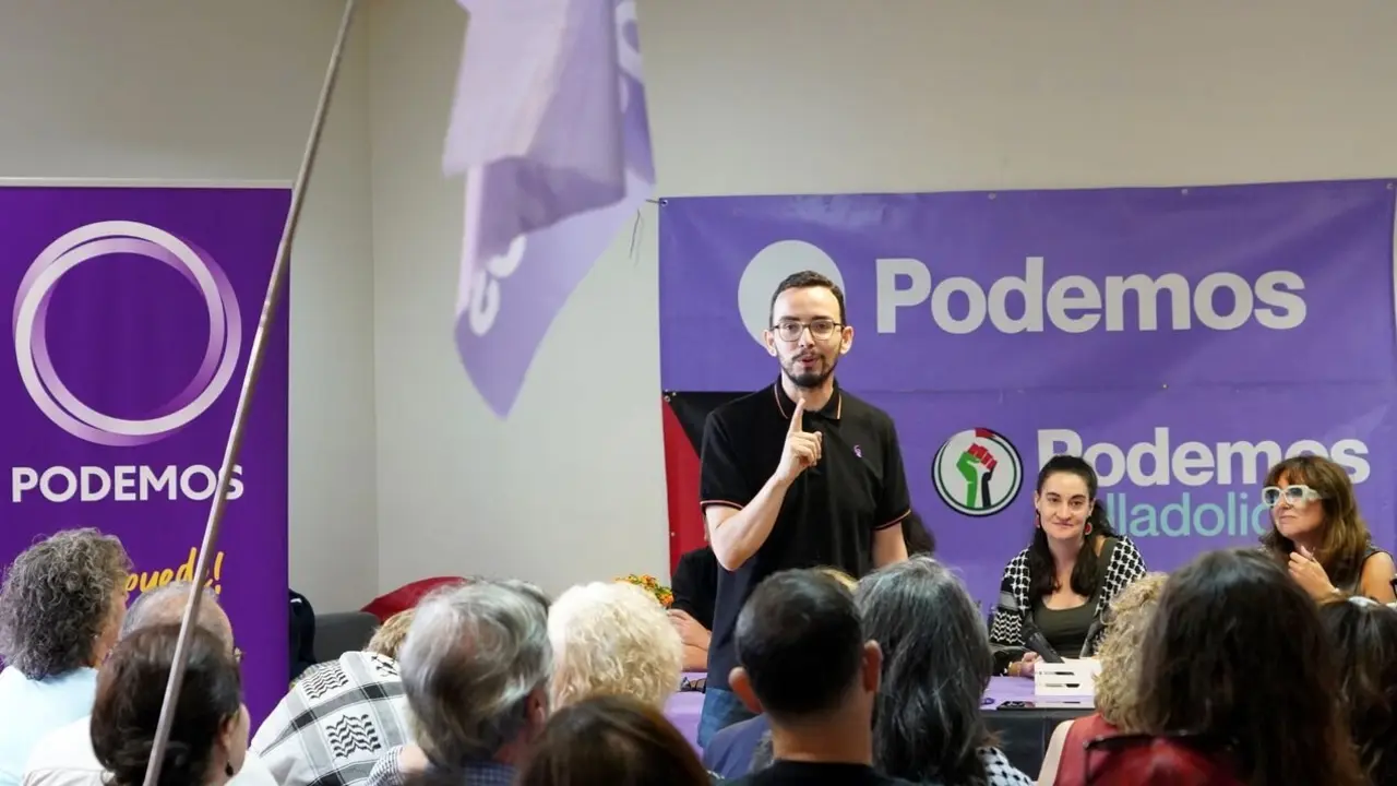 Podemos Castilla y León celebra un encuentro con la militancia en el que su coordinador, Miguel Ángel Llamas, analiza la cita electoral autonómica de marzo de 2026.