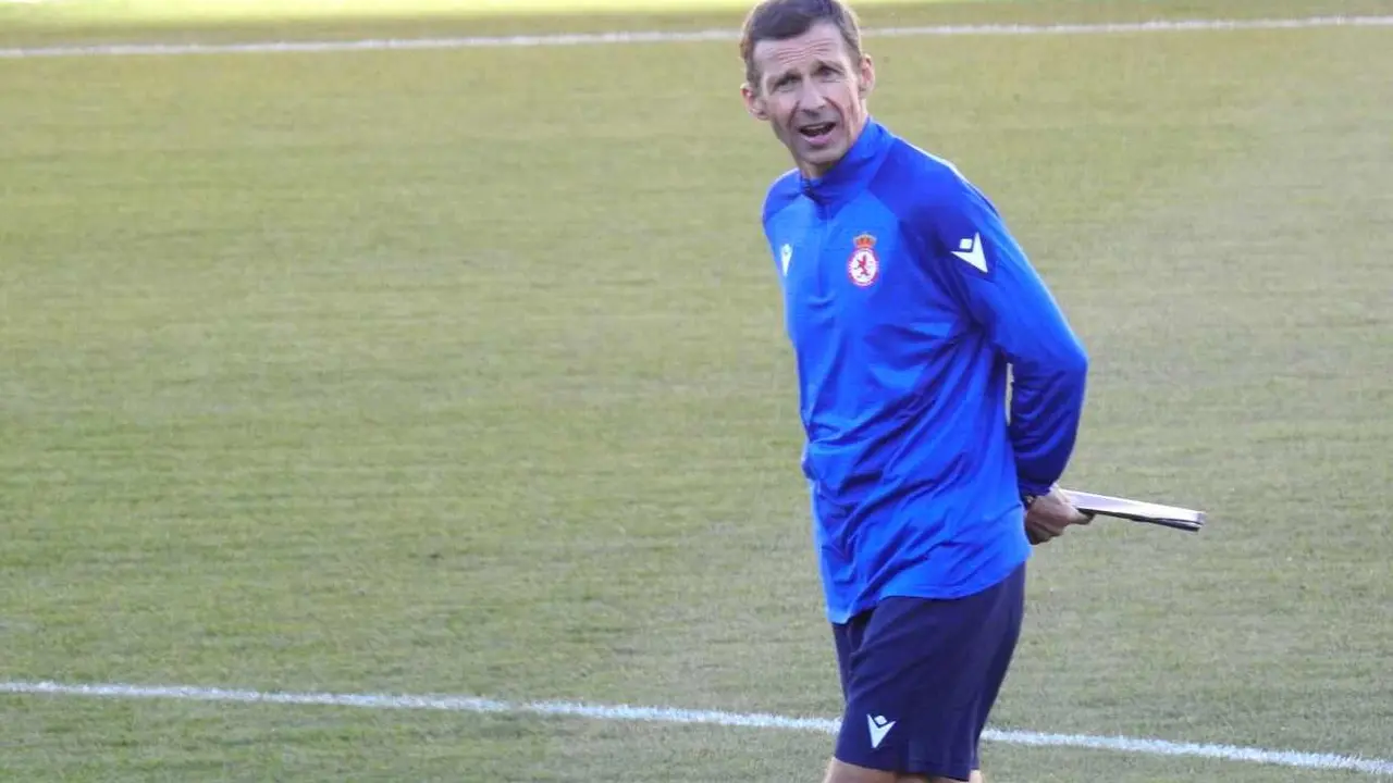 'Cuco' Ziganda, durante su primera sesión de entrenamiento.