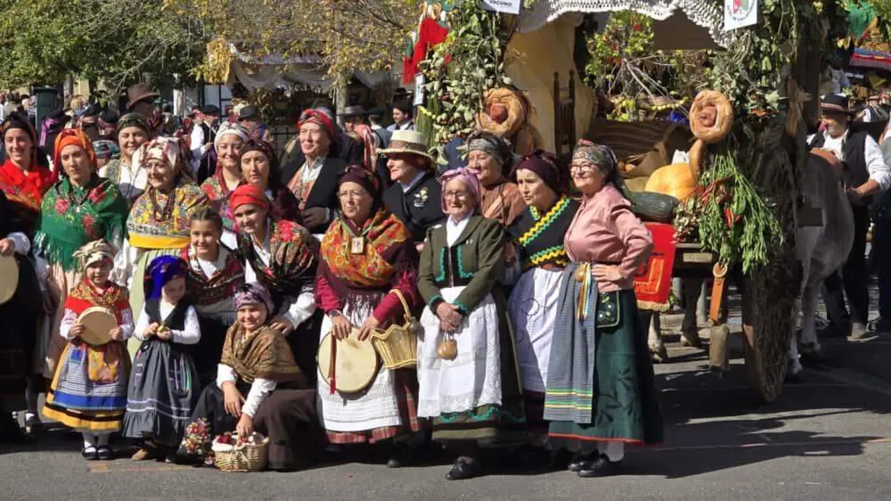 El desfile y concurso de carros engalanados completa la mañana del domingo en León en las fiestas de San Froilán. Foto: Carlos Calvo