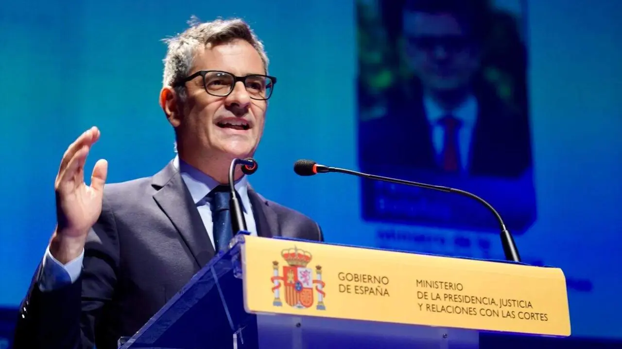El ministro de Presidencia, Justicia y Relaciones con las Cortes, Félix Bolaños, preside el acto de clausura del DATA fórum Justicia 2025: El año de la Justicia