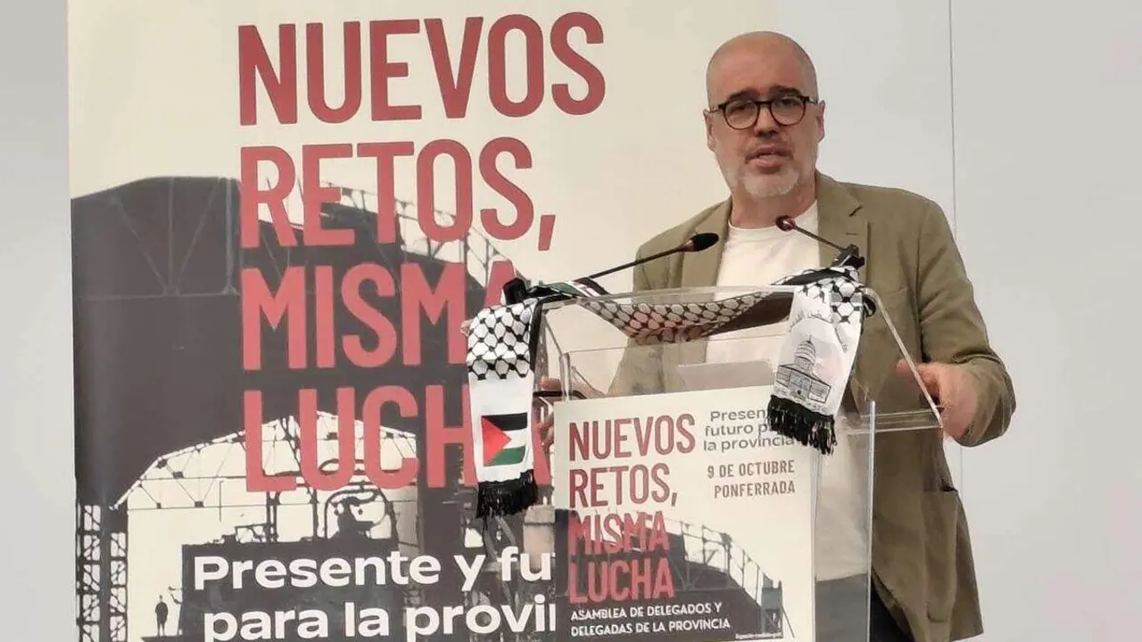 El secretario general de CCOO, Unai Sordo, este jueves en Ponferrada.
