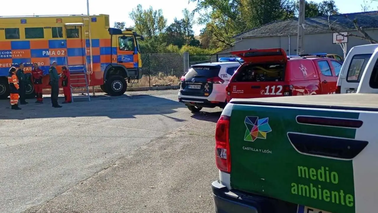 Imagen del puesto de mando avanzado desplegado en la zona de búsqueda.