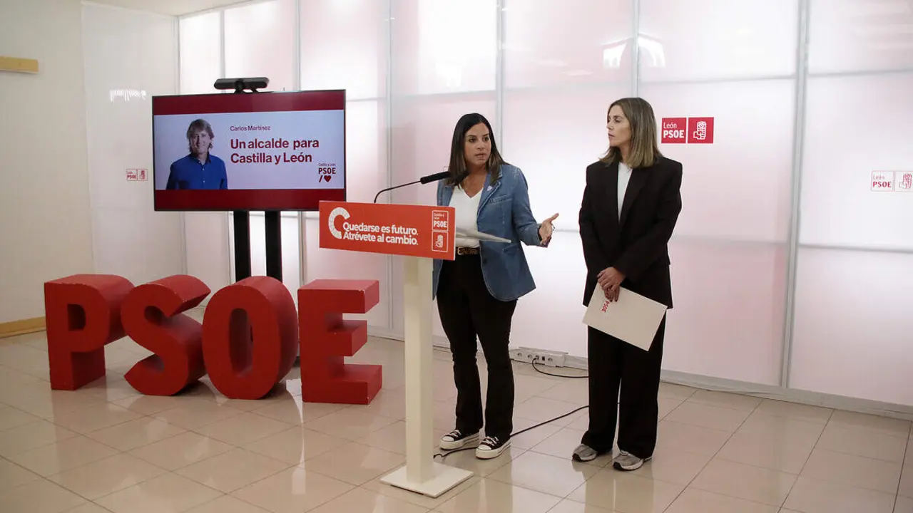 La vicesecretaria general del Partido Socialista de Castilla y León, Nuria Rubio, y la secretaria de Igualdad, Lorena Valle, presentan el Manifiesto con motivo del Día Mundial de la Mujer Rural