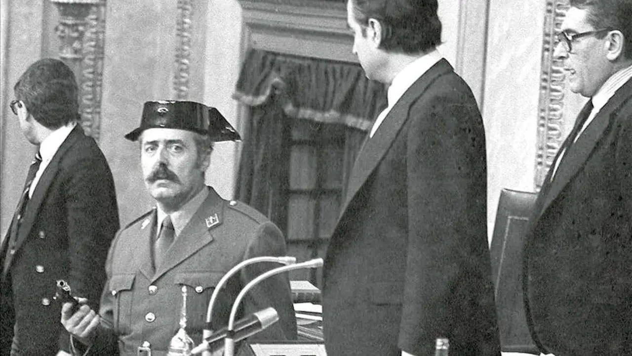 Antonio Tejero, durante el intento del golpe de estado del 23-F.