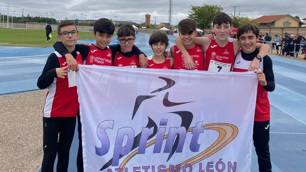 Los más jóvenes del Universidad de León Sprint Atletismo comienzan su temporada con un gran sexto puesto en el Campeonato de Clubes Sub14 de Castilla y León. Foto: Sprint