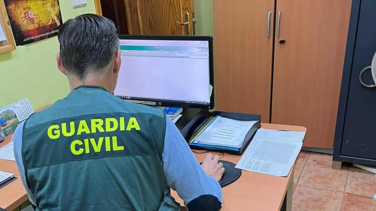Efectivos de la Guardia Civil, durante una investigación.