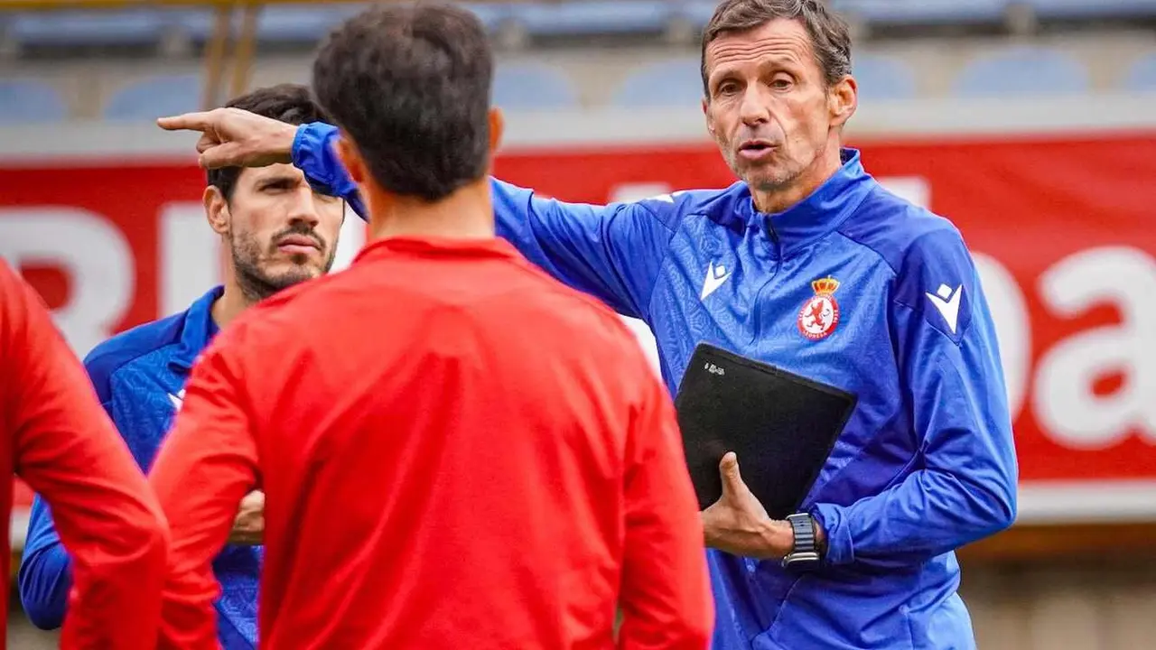 'Cuco' Ziganda, durante la sesión de entrenamiento de este viernes.