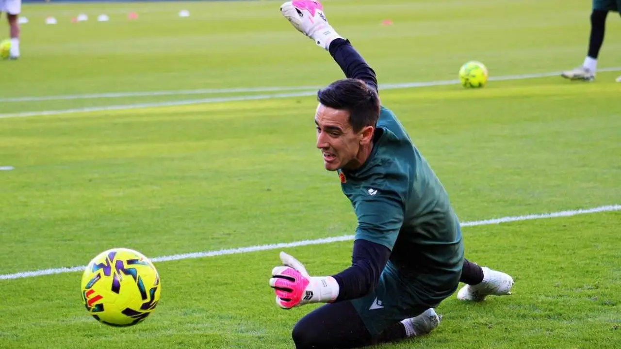 Badia, este domingo, durante el calentamiento.