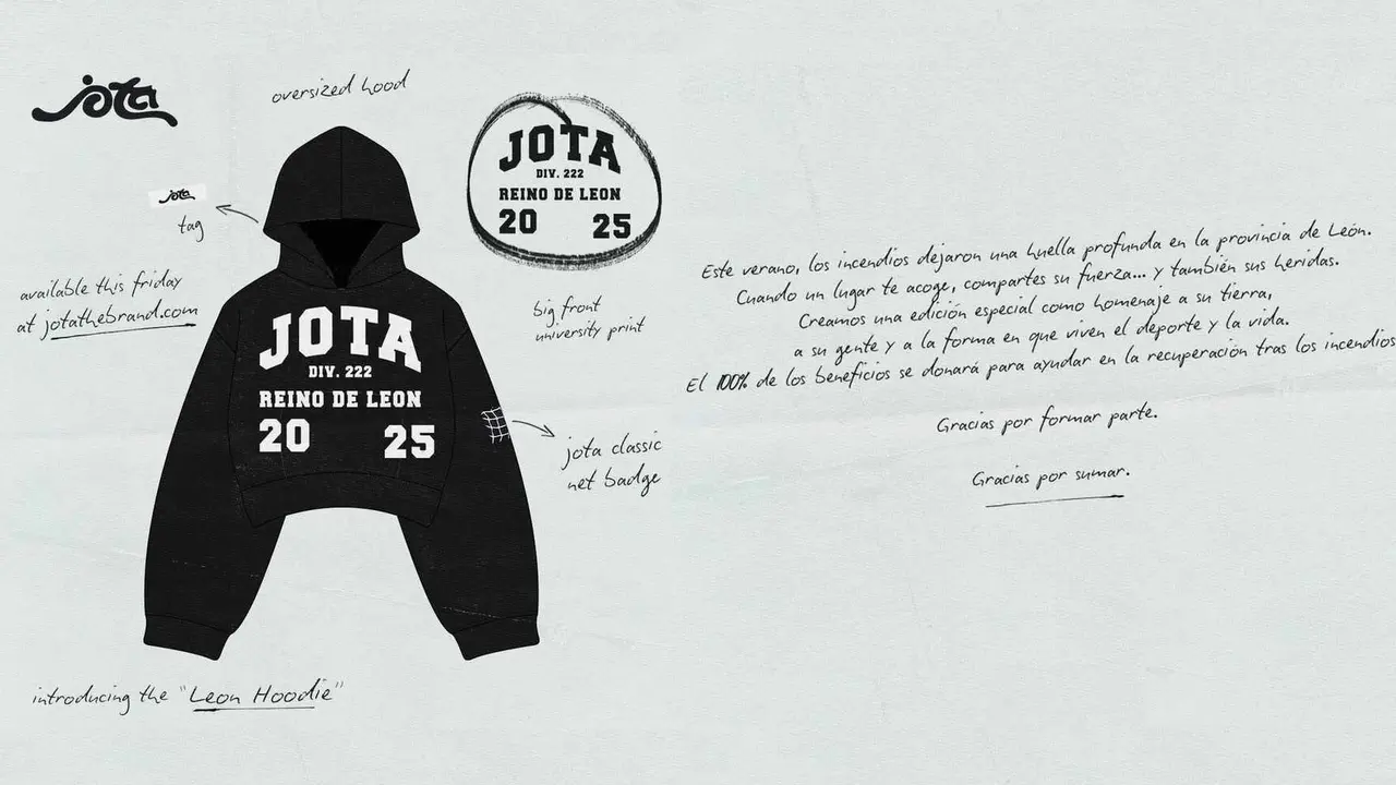 Sudadera diseñada por el jugador de la Cultural Mboula para apoyar a los afectados por los incendios.