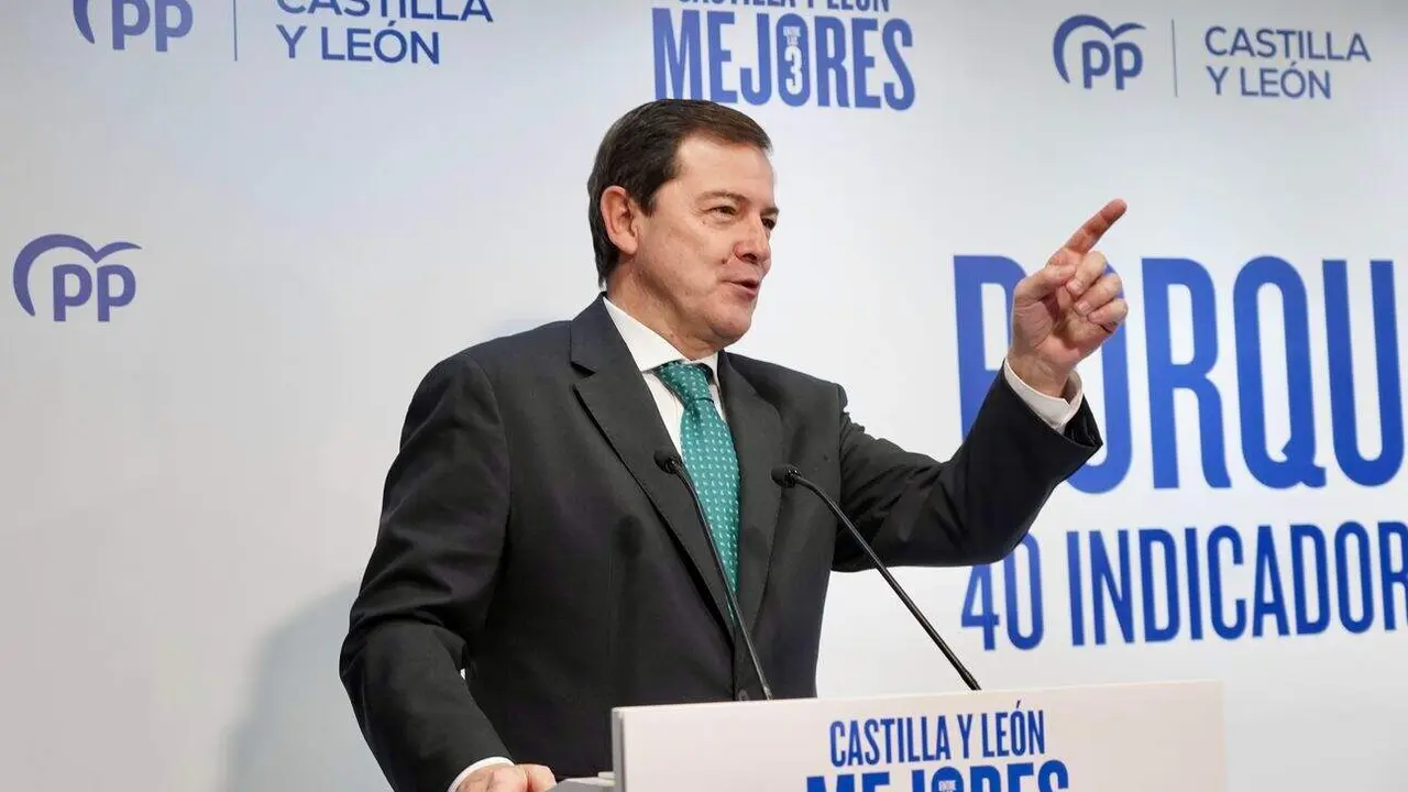 El presidente del Partido Popular de Castilla y León, Alfonso Fernández Mañueco, clausura el foro de presentación de los indicadores del proyecto ‘Castilla y León entre las 3 mejores comunidades de España’.